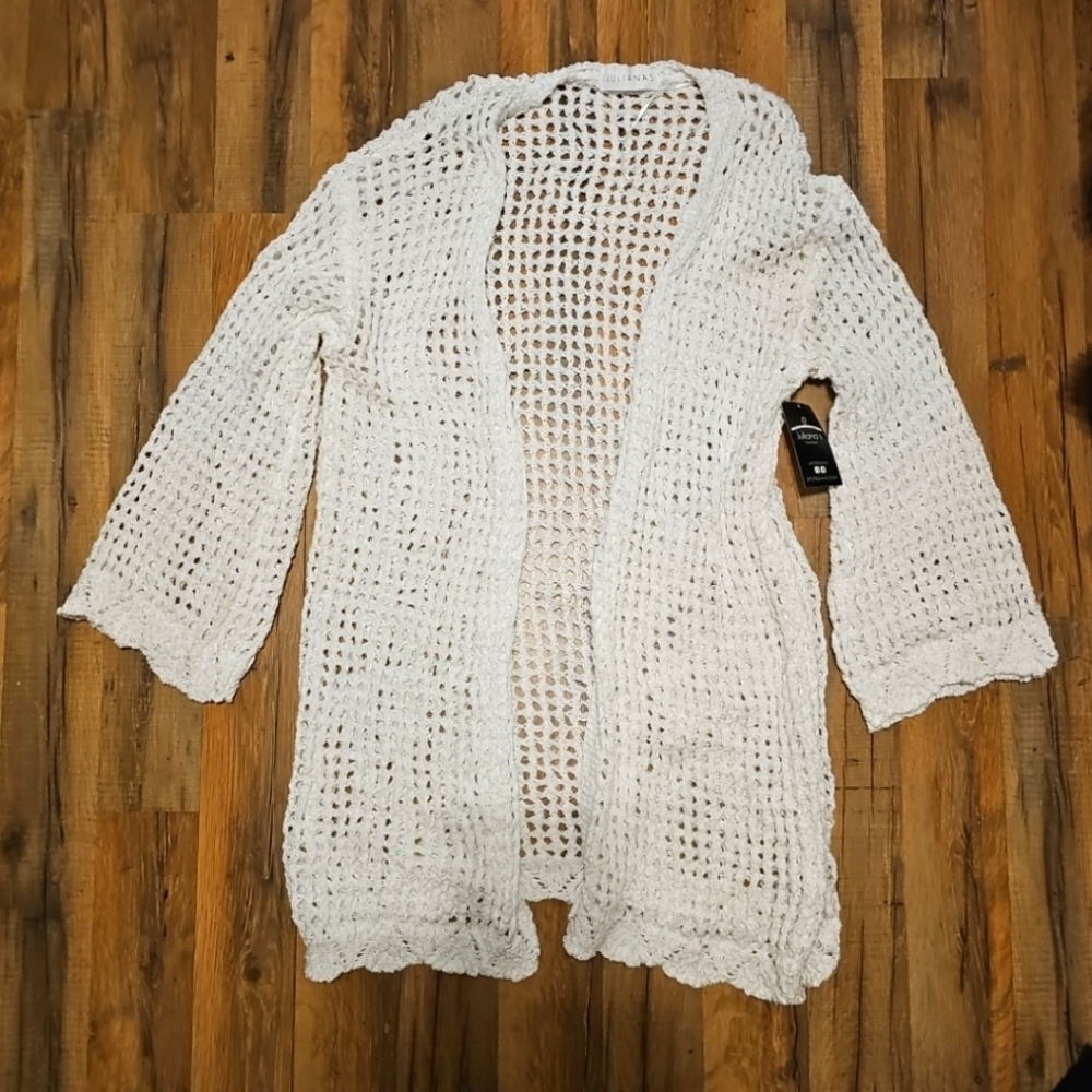 Juliana Boutique Waking Up At Dawn White Cardigan  Woman's Size Medium/large